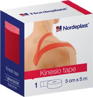 NORDEPLAST 5cmx5m, sarkans kinezioloģiskais teips, 1 gab.