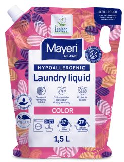 MAYERI Hipoalerģisks Color Refill šķidrais veļas mazgāšanas līdzeklis, 1500 ml