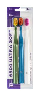 WOOM 6500 Ultra Soft zobu birste, 3 gab.