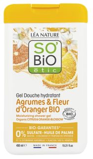 SO BIO ETIC Ar Citrusaugļiem Un Apelsīnu Ziediem dušas želeja, 450 ml