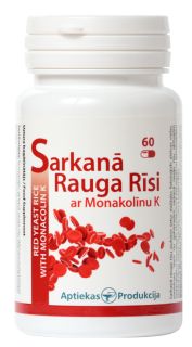 APTIEKAS PRODUKCIJA Sarkanā Rauga Rīsi ar Monakolīnu K kapsulas, 60 gab.