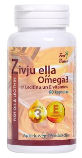 APTIEKAS PRODUKCIJA Zivju Eļļa Omega-3 Ar Lecitīnu Un E Vitamīnu kapsulas, 60 gab.