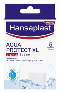 HANSAPLAST Aqua Protect XL 6x7 cm plāksteris, 5 gab.