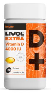 LIVOL Extra Vitamin D 4000 IU kapsulas, 120 gab.