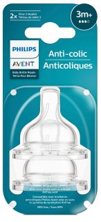 PHILIPS Avent Anti-Colic 3m+ knupis, 2 gab.