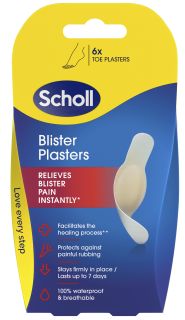 SCHOLL Blister Plasters plāksteri tulznām, 6 gab.