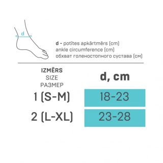 TONUS ELAST 0005, Izmērs 2, balta elastīgais pārsējs pēdas locītavai, 1 gab.