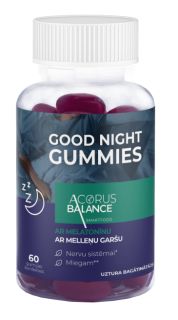 ACORUS BALANCE Good Night Gummies Ar Melatonīnu 2,5g košļājamās pastilas, 50 gab.