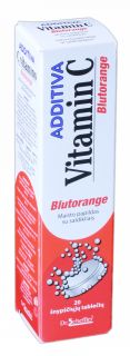 ADDITIVA Vitamin C Blutorange putojošās tabletes, 20 gab.