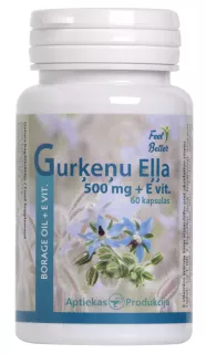 APTIEKAS PRODUKCIJA Gurķenes Sēklu Eļļa Ar E Vitamīnu kapsulas, 60 gab.