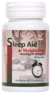 APTIEKAS PRODUKCIJA Sleep Aid ar melatonīnu kapsulas, 30 gab.