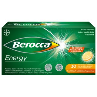 BERROCA Energy putojošās tabletes, 30 gab.