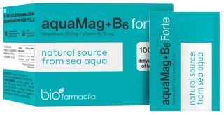 BIOFARMACIJA aquaMag+B6 Forte pulveris, 28 gab.