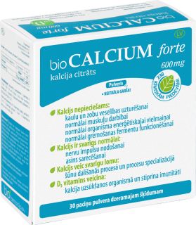 BIOFARMACIJA Biocalcium forte 600 mg pulveris, 30 gab.