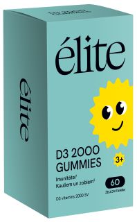 ELITE D3 2000 SV Gummies košļājamās pastilas, 60 gab.