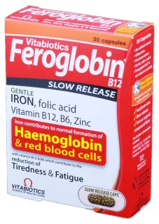 FEROGLOBIN B12 Slow Release kapsulas, 30 gab.