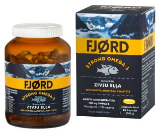 FJORD STRONG Omega-3 zivju eļļa kapsulas, 80 gab.