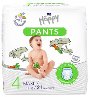 HAPPY Pants Maxi 4, 8-14 kg autiņbiksītes, 24 gab.