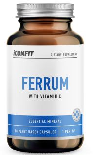 ICONFIT Ferrum Dzelzs 20mg + Vitamīns C kapsulas, 90 gab.