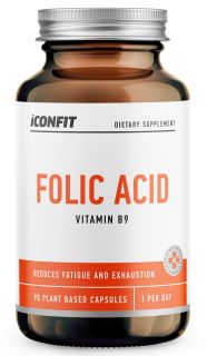 ICONFIT Folijskābe, B9 Vitamīns 400 g kapsulas, 90 gab.