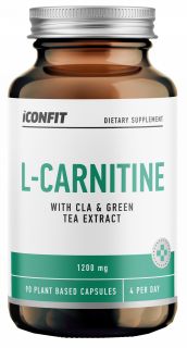 ICONFIT L-Carnitine with ClA & Green Tea Extract 1200 mg kapsulas, 90 gab.