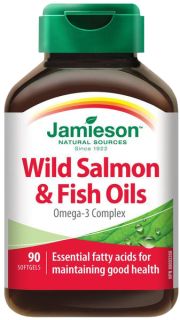 JAMIESON Wild Salmon & Fish Oil kapsulas, 90 gab.