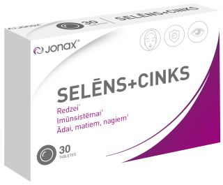 JONAX SELĒNS + CINKS tabletes, 30 gab.