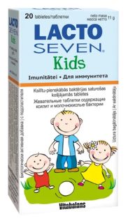 LACTO SEVEN Kids košļājamās tabletes, 20 gab.