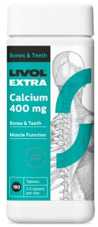 LIVOL Extra Calcium 400 Mg tabletes, 180 gab.