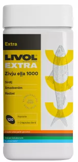 LIVOL Extra zivju eļļa 1000 mg kapsulas, 120 gab.