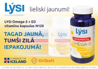 LYSI Omega - 3 Vitamin D3 kapsulas, 120 gab.