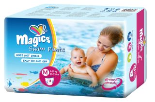 MAGICS Swimpants M (9-15 kg) biksītes, 11 gab.