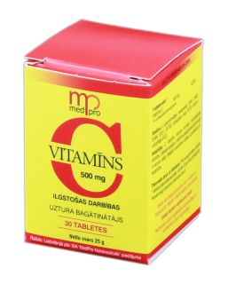 MEDPRO Vitamīns C 500 mg tabletes, 30 gab.