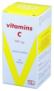 MEDPRO Vitamīns C 500 mg tabletes, 60 gab.