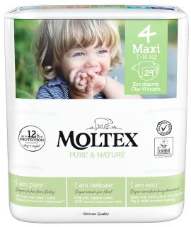 MOLTEX Eco Pure & Nature 4 Maxi (7-14 kg) autiņbiksītes, 29 gab.