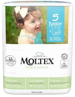 MOLTEX Eco Pure & Nature 5 Junior (11-25 kg) autiņbiksītes, 25 gab.