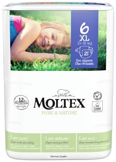 MOLTEX Eco Pure & Nature 6 XL (13-18 kg) autiņbiksītes, 21 gab.
