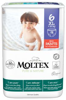 MOLTEX Eco Pure & Nature 6 XL (14 kg +) biksītes, 18 gab.