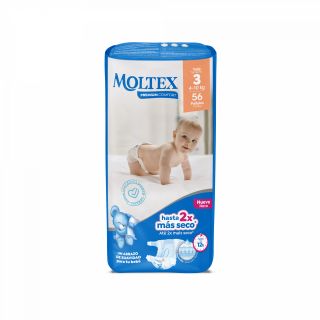 MOLTEX Premium Comfort 3 Midi (4-10 kg) autiņbiksītes, 56 gab.