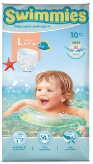 MOLTEX Swimmies L (12-17 kg) peldēšanas biksītes, 10 gab.