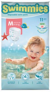 MOLTEX Swimmies M (9-15 kg) peldēšanas biksītes, 11 gab.