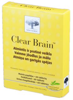 NEW NORDIC Clear Brain tabletes, 60 gab.