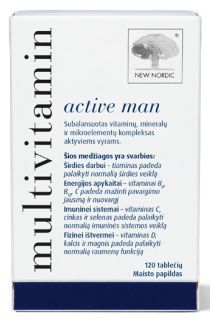 NEW NORDIC Multivitamin Active Man tabletes, 120 gab.