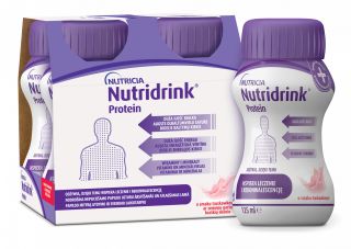 NUTRICIA Nutridrink Protein ar zemeņu garšu 125 ml , 4 gab.