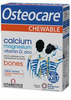 OSTEOCARE Calcium Magnesium Vitamin D Zinc košļājamās tabletes, 30 gab.