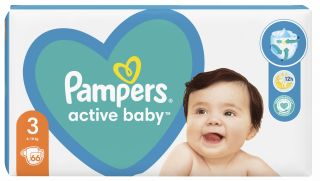 PAMPERS Active Baby Dry 3 (6-10 kg) autiņbiksītes, 66 gab.