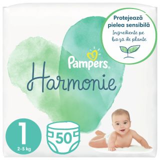 PAMPERS Harmonie 1 (2-5 kg) autiņbiksītes, 50 gab.