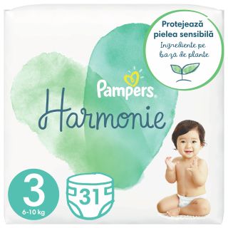 PAMPERS Harmonie 3 (6-10 kg) autiņbiksītes, 31 gab.