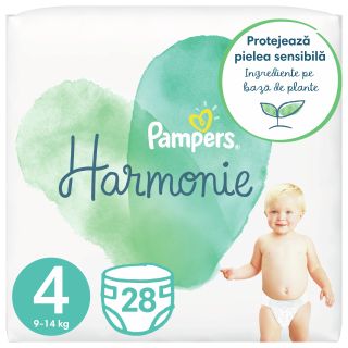 PAMPERS Harmonie 4 (9-14 kg) autiņbiksītes, 28 gab.