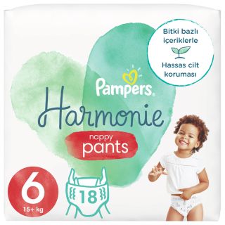 PAMPERS Harmonie Nappy Pants 6 (15+ kg) biksītes, 18 gab.